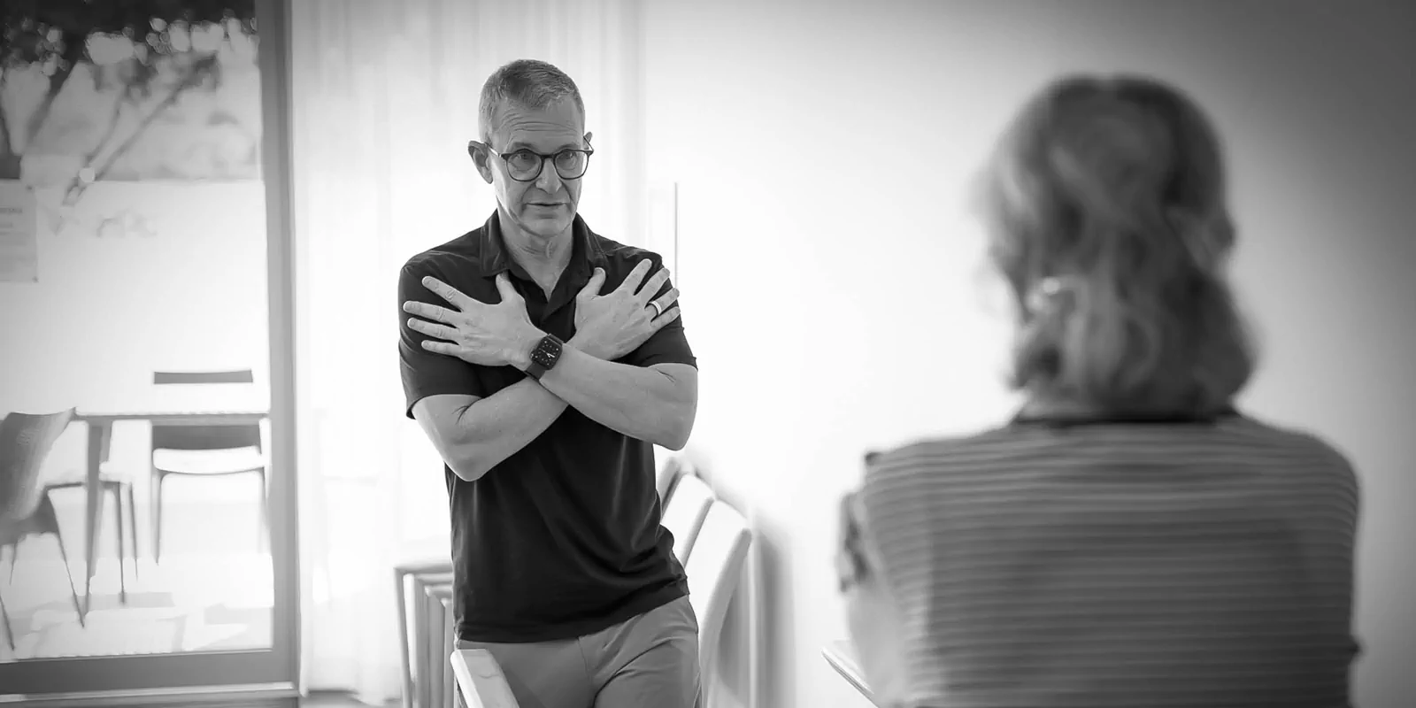 Clinician-led balance class participants in a program setting.