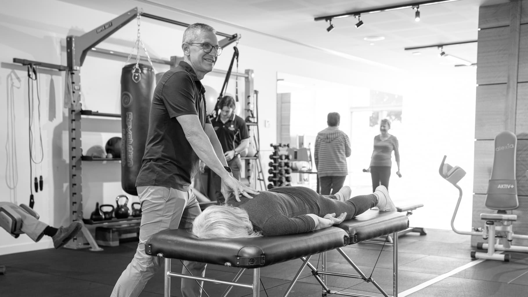 Rehabilitation support for an older adult rebuilding strength and confidence.